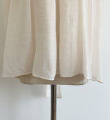 Ringo Pintuck Back Ribbon Short Sleeve Blouse