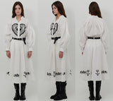 ハートプリントボリュームシャツ [WHITE]