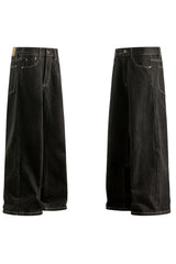 Raw Denim Wide Leg Jeans