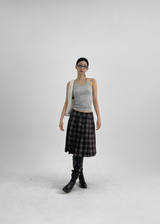 [MADE] Tnew Check Pleated Midi Skirt