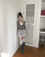 gray vicky lace cancan skirt