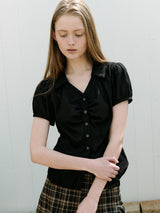 SLIM COLLAR BLOUSE BLACK