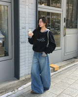 [ORIGINAL] クローコントラストワイドデニムパンツ