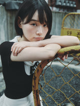 SAILOR RIBBON TOP BLACK