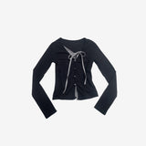 Amantee French layered cardigan
