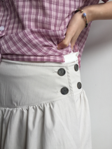 Marine button midi skirt (3color)