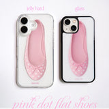 [Glass] pink dot shoes case 