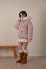 WINTER FUR HOODED PUFFER JACKET