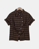 Ennya Check Roll-Up Short-Sleeve Shirt