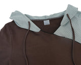 dot wrap layered hoodie / brown