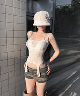 lace garter top (3colors)
