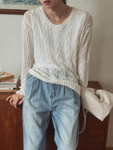 Kuri Linen Cable Slim Knit