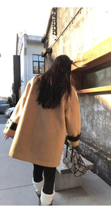 wool butler toggle half-wide coat