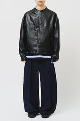 El Collarless Leather Jacket