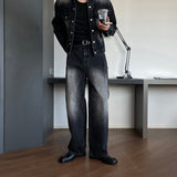 LMN Unbay Western Cropped Oversized Denim Pants (2 colors)
