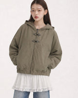 (UNISEX) バックル フード ジャンパー