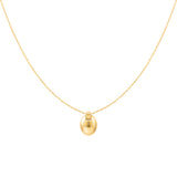 gold oval 14k gold plating + 925 silver necklace N062-03G
