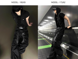 Washed Black Multi Cargo Denim
