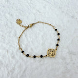 Onyx Floral Bracelet