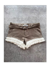 eatmeplz lace American vintage workwear summer shorts