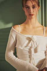 ROSE CORSAGE BOLERO white