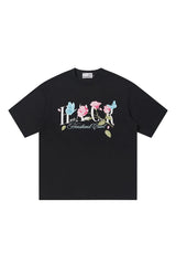 バタフライローズエンブロイダードロゴTシャツ