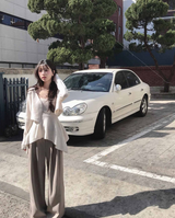 wave asymmetric flare knit cd + top set