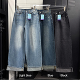 [4season] Wide roll up denim pants(3color)