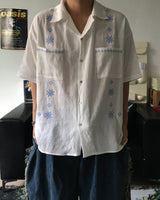 HX Harvey Embroidery Short Sleeve Shirt White