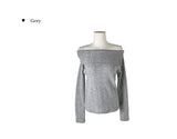 Punk Snap Button Brushed Off-Shoulder Knit