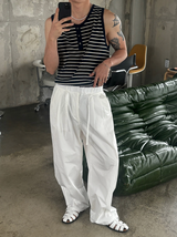 [S/S]ストライプヘンリーネックノースリーブ(3color)
