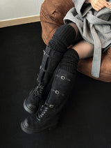 Vintage steel suede long boots