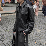 Mark Pocket Short Leather Jacket