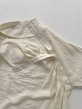 Verona High-Neck Shirred Blouse