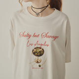 オリーブグラフィックオーバーサイズTシャツ