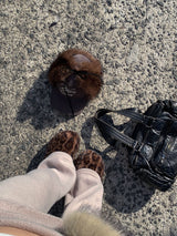 LEOPARD FUR SLIPPERS