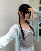 リルフュー フラワーレース クロップド ノースリーブ