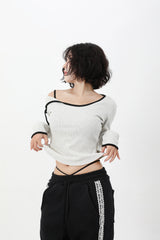 コントラストリボンTシャツ