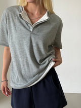 フロー ヘンリーネック ハーフ Tシャツ(5color)