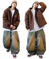 Oversized Two-Way Washed Puffer Jacket (6oz)