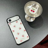 [MADE][Glass Bumper Case] Cherry Embroidered Knit Case