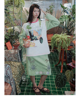 UnsocialNight original design autumn and winter Ollie frog oliwa co-branded illustration printed sweatshirt set for women