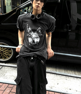 ピグメントフライウォッシュドチャコール半袖Tシャツ