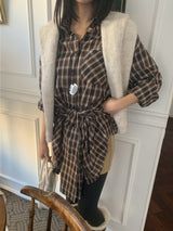Rook Waist Point Check Long Shirt