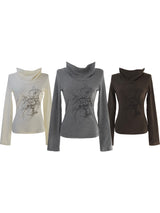 melt drape neck slim T (3color)