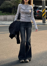 BLACK CAT BOOTS CUT DENIM