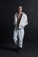 LEATHER VARSITY JACKET WHITE