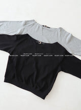 Buckle backless off-shoulder sweatshirt