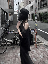 シースルーオーバーフィットニットケープ