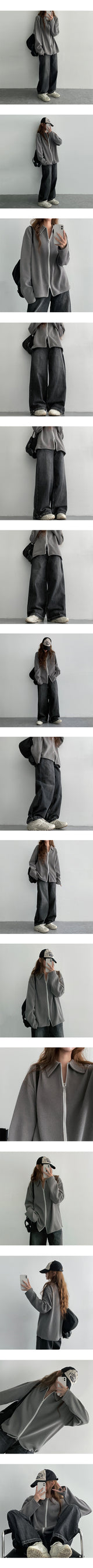 [3-tier length] [S–3XL]イートンウォッシングサイドスナップワイドデニムパンツ (4 colors)